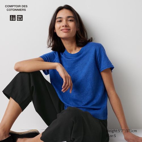 Uniqlo - Linen Crew Neck...