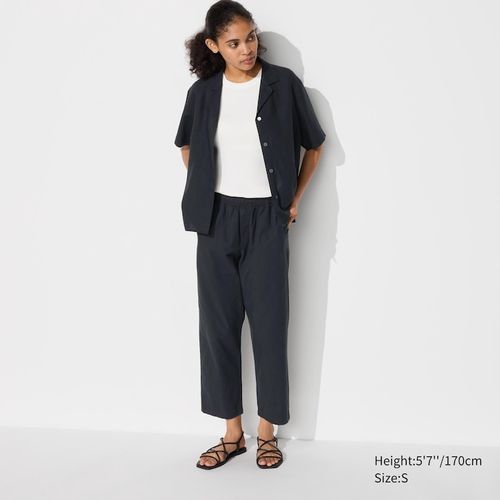 Cotton Relaxed Fit Ankle Length Trousers