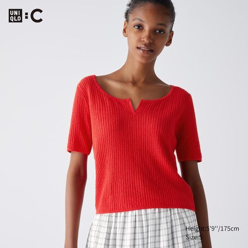 Uniqlo - Cotton Lace Key Neck...