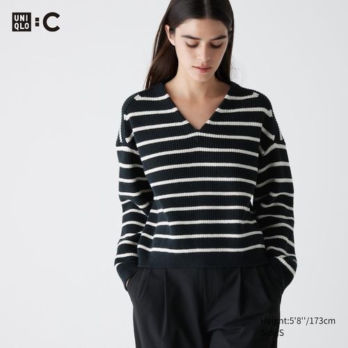 Uniqlo - Striped V Neck Short...