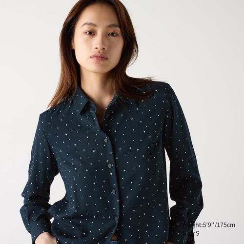 Uniqlo - Rayon Blouse - Blue...