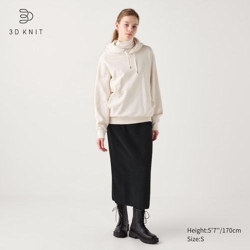 Uniqlo - 3D Knit Soufflé Yarn Skirt - Black - XL