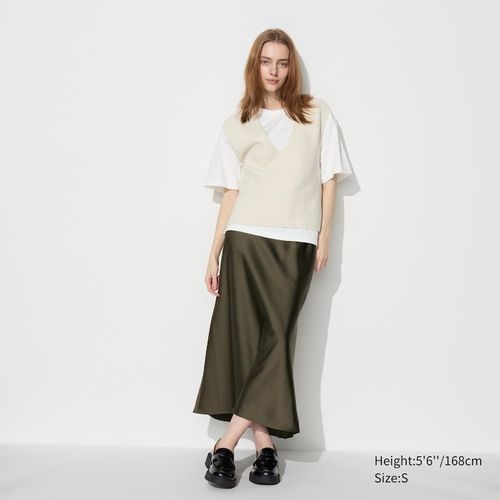 Uniqlo - Satin Skirt - Green...