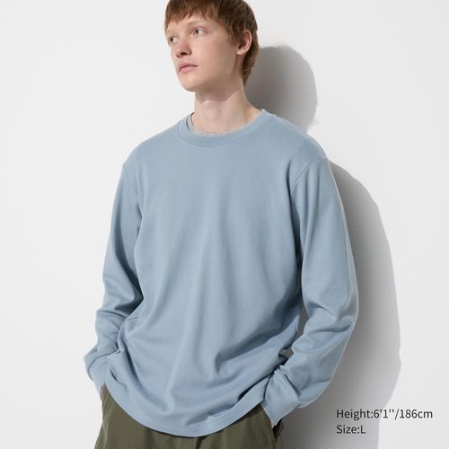 Uniqlo - Cotton Soft Brushed Crew Neck T-Shirt - Blue - 3XL