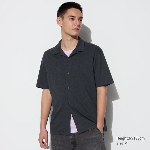Uniqlo - AIRism - Cotton Open Collar Polo Shirt - Black - XL
