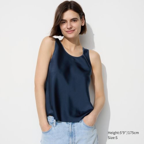 Uniqlo - Satin Blouse - Blue...