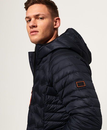 superdry micro quilt hooded down jacket