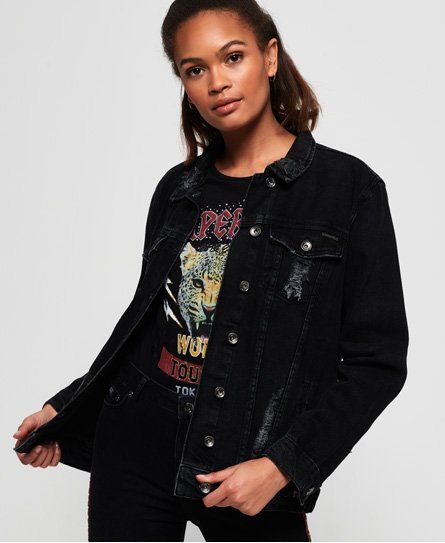 superdry denim sweat jacket