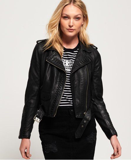superdry layla leather jacket