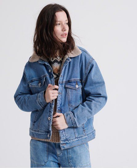 superdry denim sweat jacket