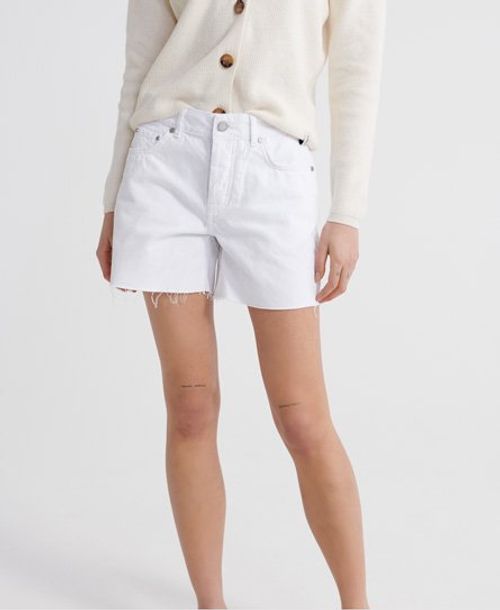 Superdry Women's Denim Mid Length Shorts White / Optic - Size: 24