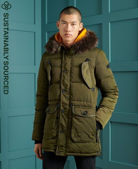 superdry longline down chinook parka