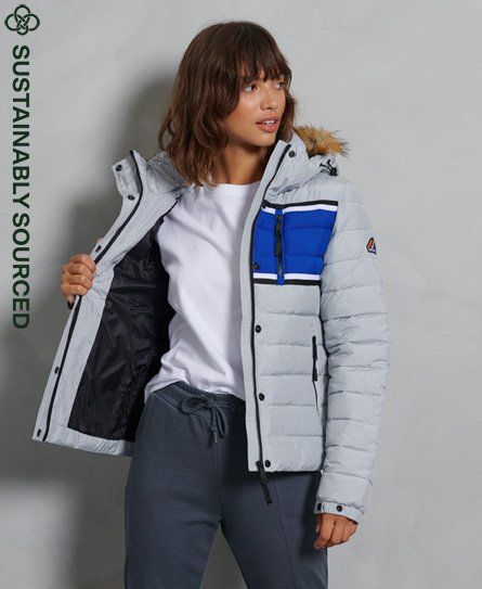 chevron faux fur super fuji jacket