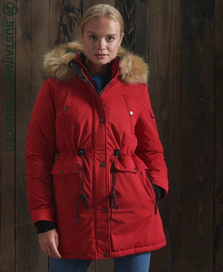 microfibre tall toggle parka jacket