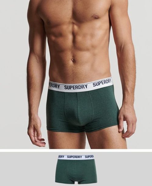 Superdry Men's Organic Cotton Boxers Single Pack Green / Enamel Green Marl - Size: S