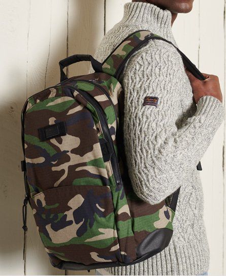 camo logo tarp backpack