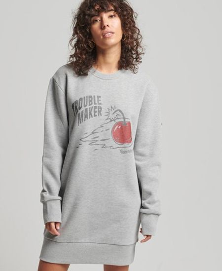 Sweatshirt dress - Light grey marl - Ladies