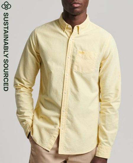 Superdry Men's Organic Cotton Vintage Oxford Shirt Yellow / Collegiate Yellow - Size: S