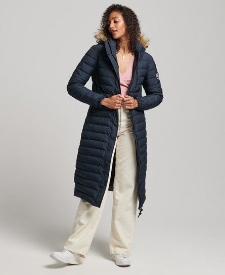 superdry navy padded coat