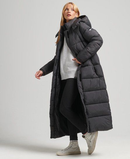 Womens black hot sale superdry coat