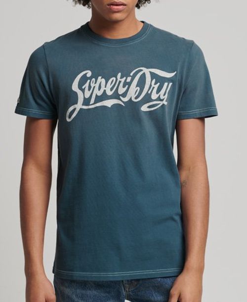 Superdry Men's Limited Edition Vintage 04 Rework Classic T-Shirt Blue / Blue Bottle - Size: XL