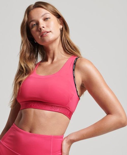 Women's Train Branded Elastic Bra in Cali Coral