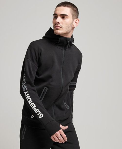 Superdry Men's Mountain Fleece Hybrid Zip Hoodie Black