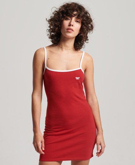 Superdry Women s Vintage Jersey Cami Dress Red Varsity Red