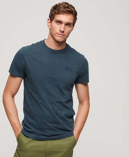 Superdry Men's Organic Cotton Essential Logo T-Shirt Blue / Teal Blue Marl - Size: S