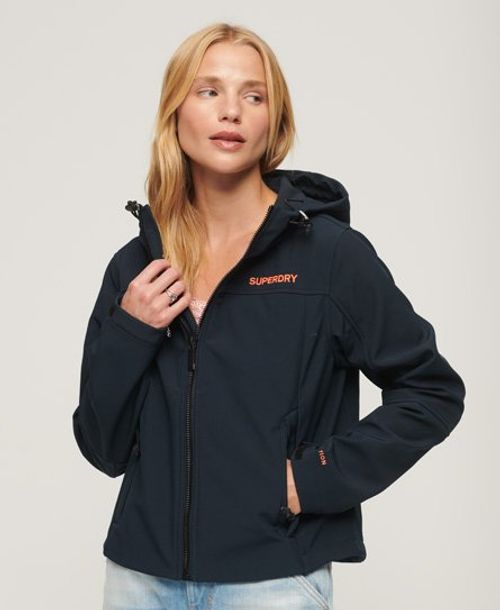 Superdry Women's Classic CODE Trekker Hooded Softshell Jacket, Navy Blue,  Size: 12, £84.99