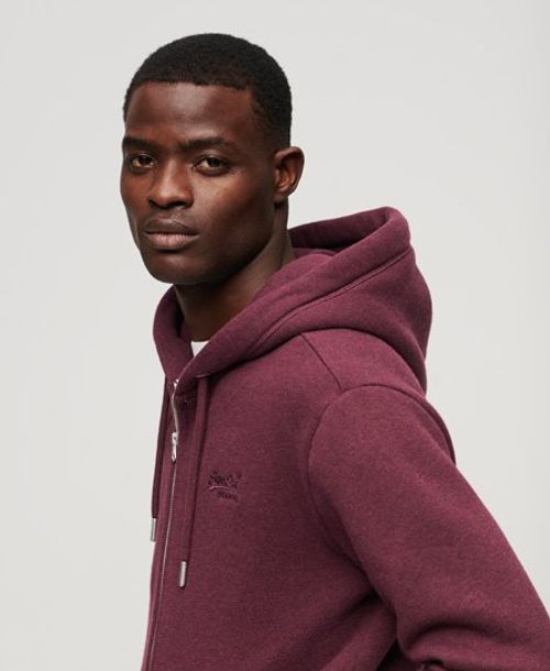 Superdry ESSENTIAL CREW - Sweatshirt - track burgundy marl/red 