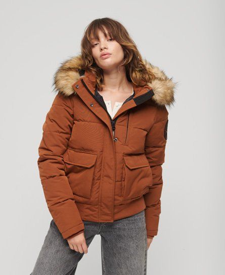 Hooded puffer deals bomber jacket
