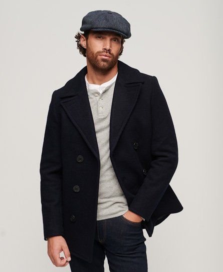 Superdry commodity slim pea coat sale