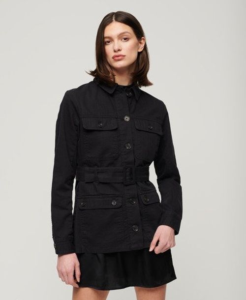 Superdry Women's Cotton Belted Safari Jacket Black - Size: 8