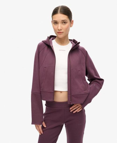 Superdry Women's Sport Tech Relaxed Zip Hoodie Purple / Smoky Aubergine Purple - Size: 16