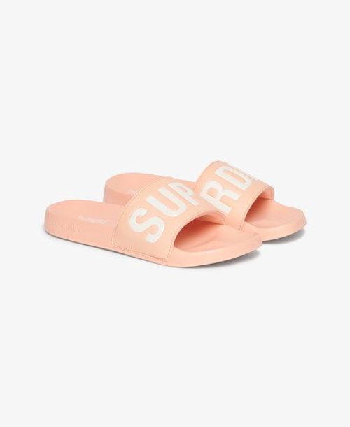 Superdry Women's Vegan Core Pool Sliders Pink / Pink Pesca - Size: 7-8