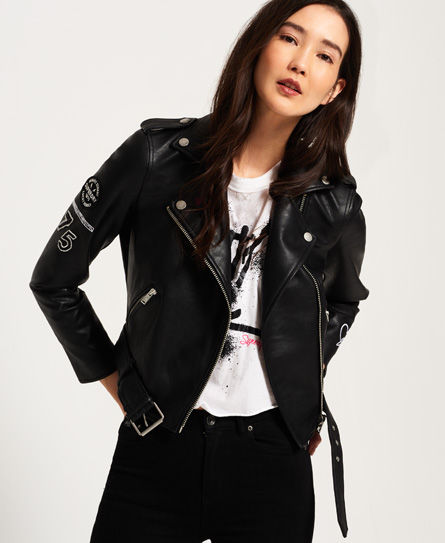 kiki leather biker jacket
