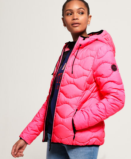 superdry grey and pink coat