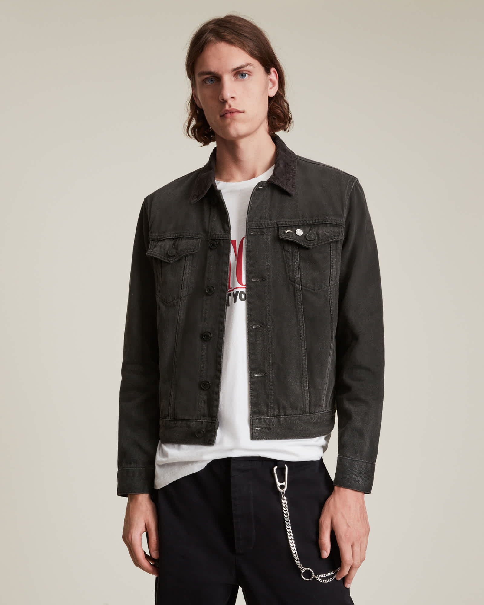 allsaints black denim jacket