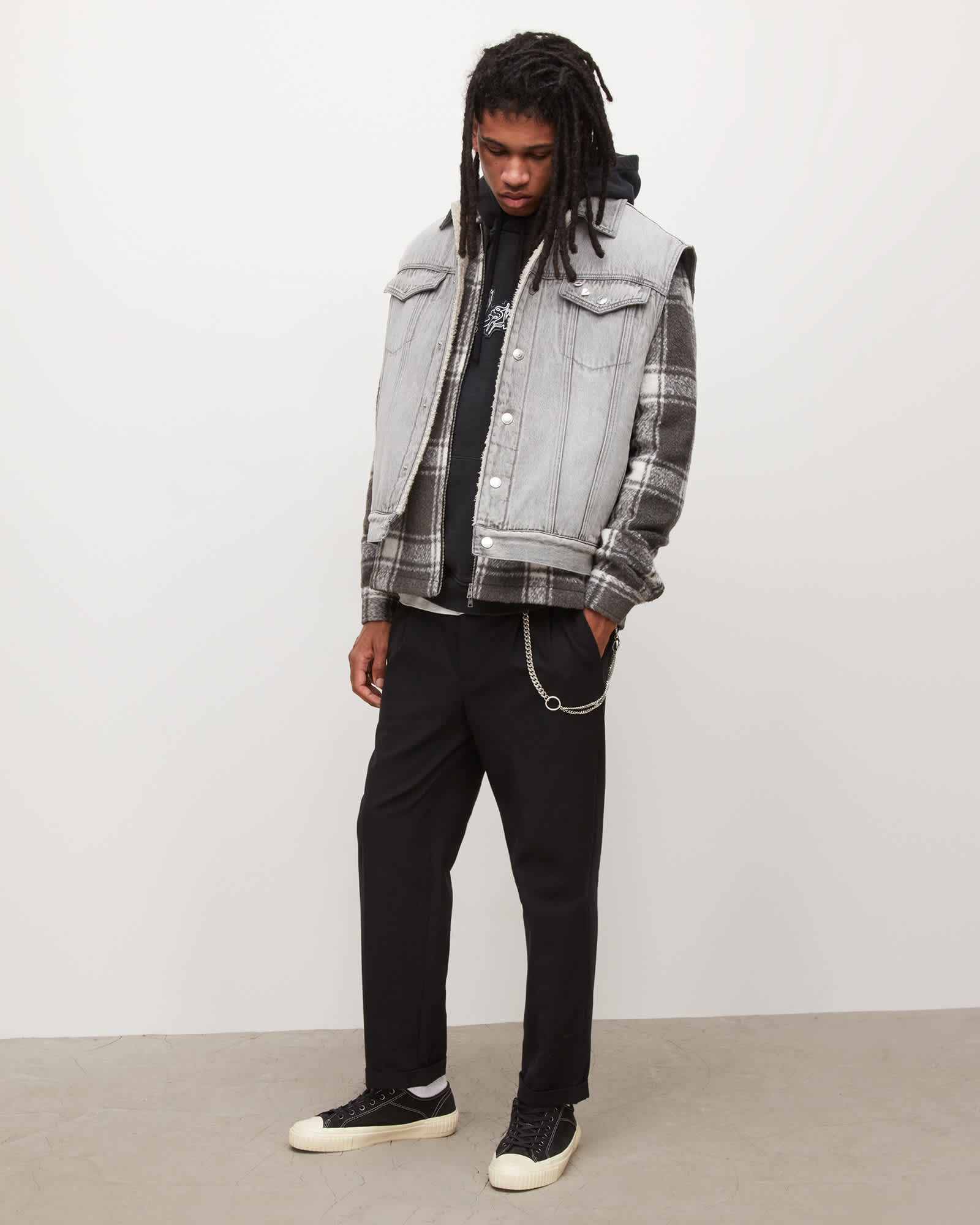 AllSaints Milena Hooded Denim Jacket 