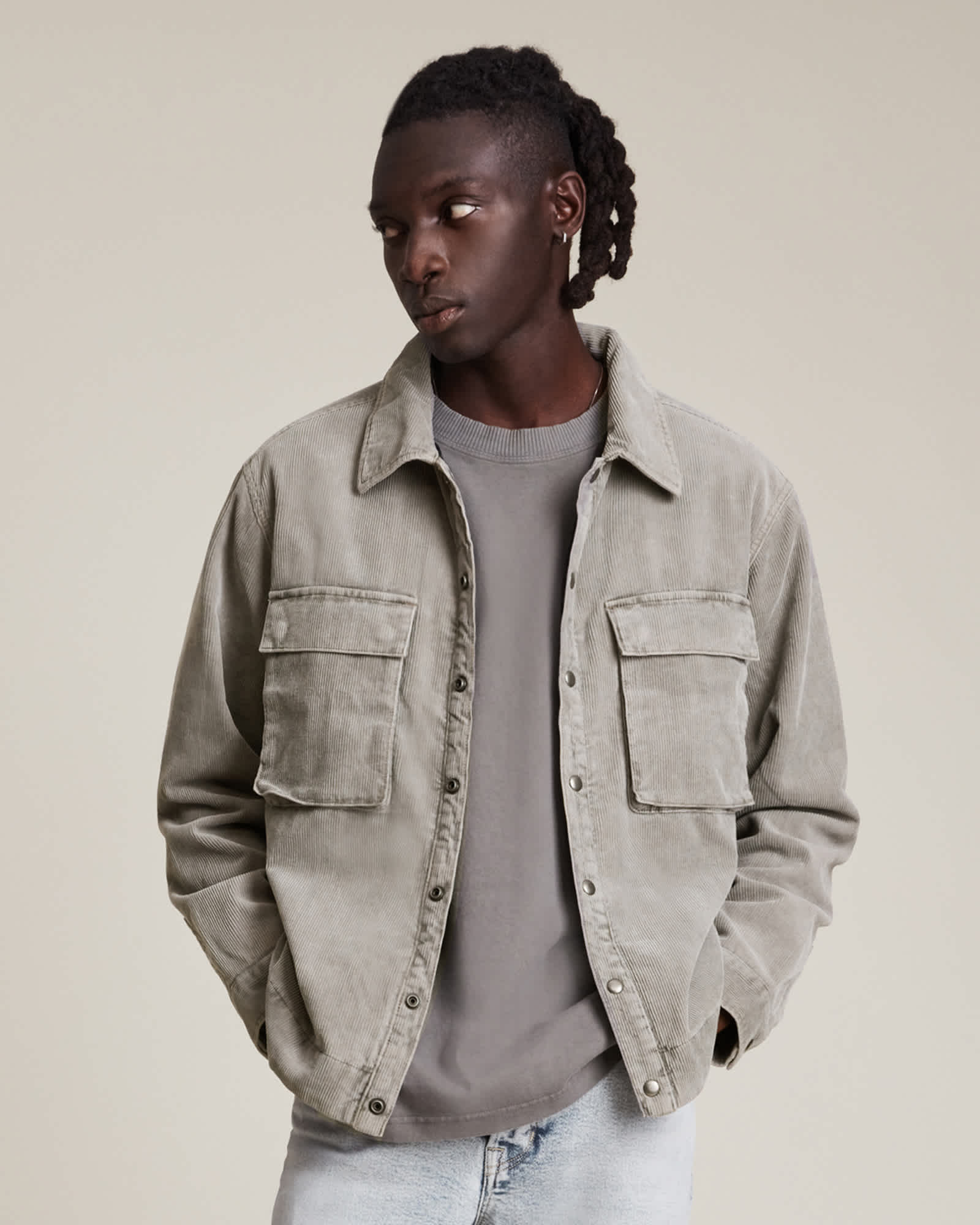 grey corduroy jacket