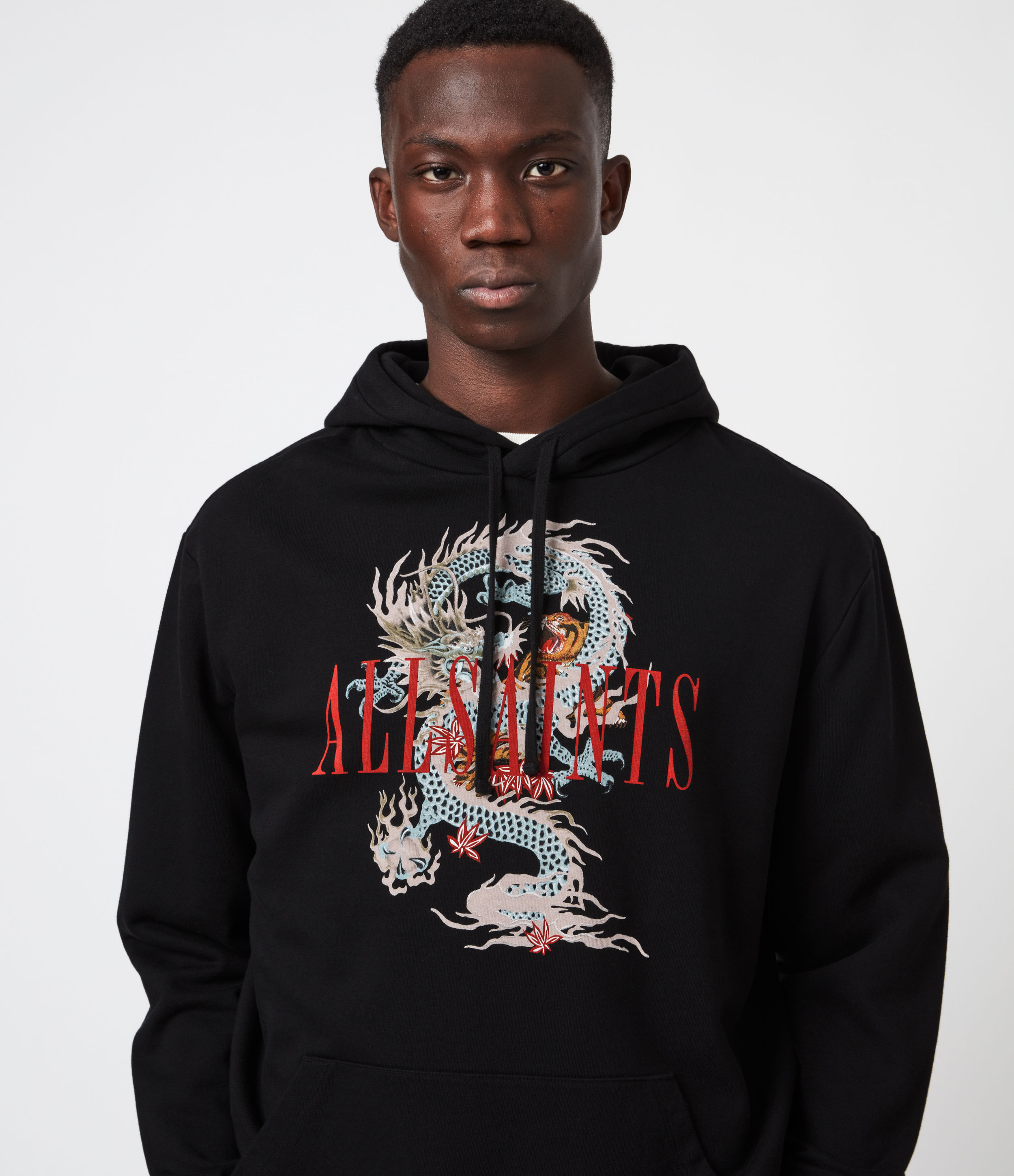 All saints mens black clearance hoodie