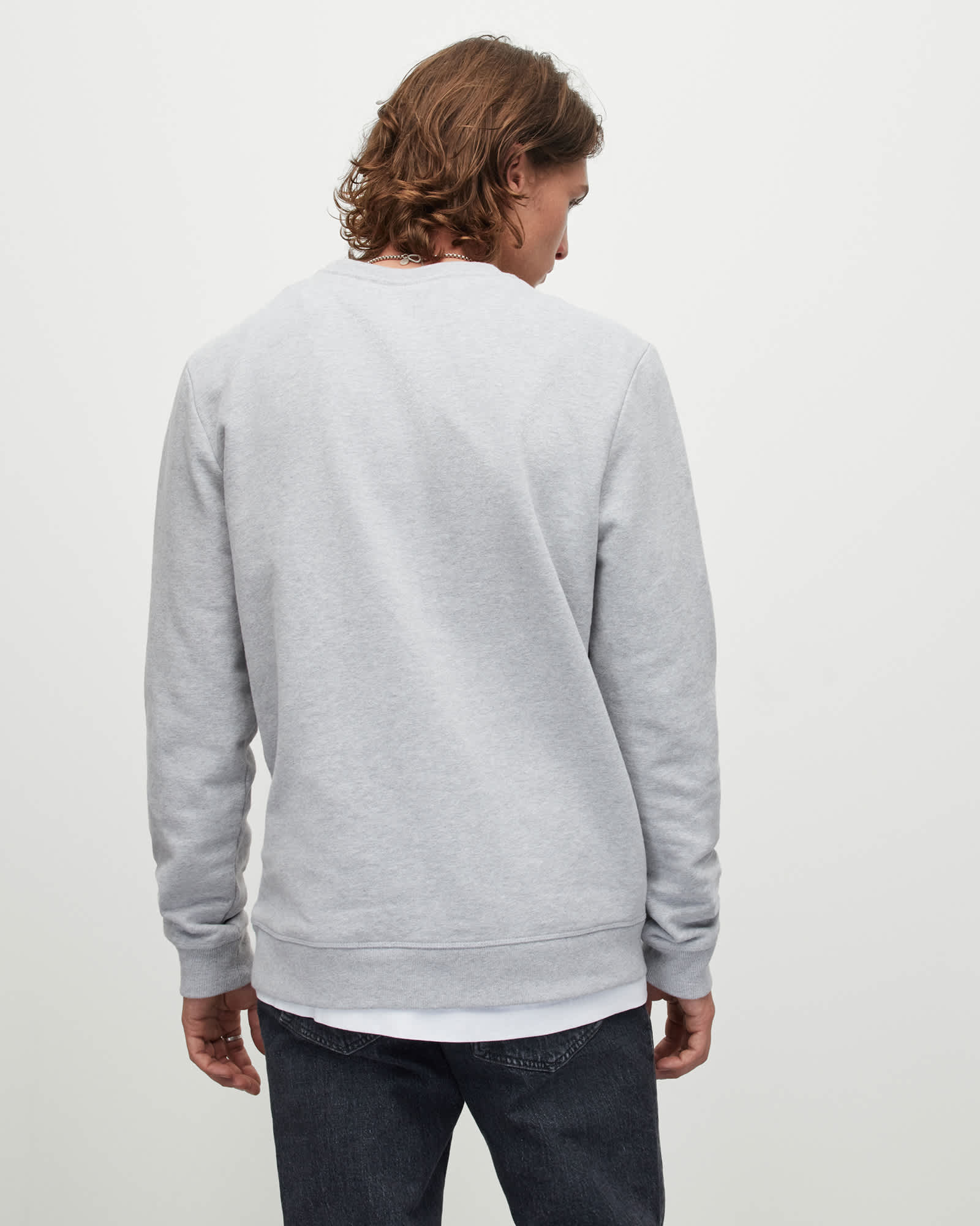 Cotton Slim Fit Raven Sweatshirt, Grey 