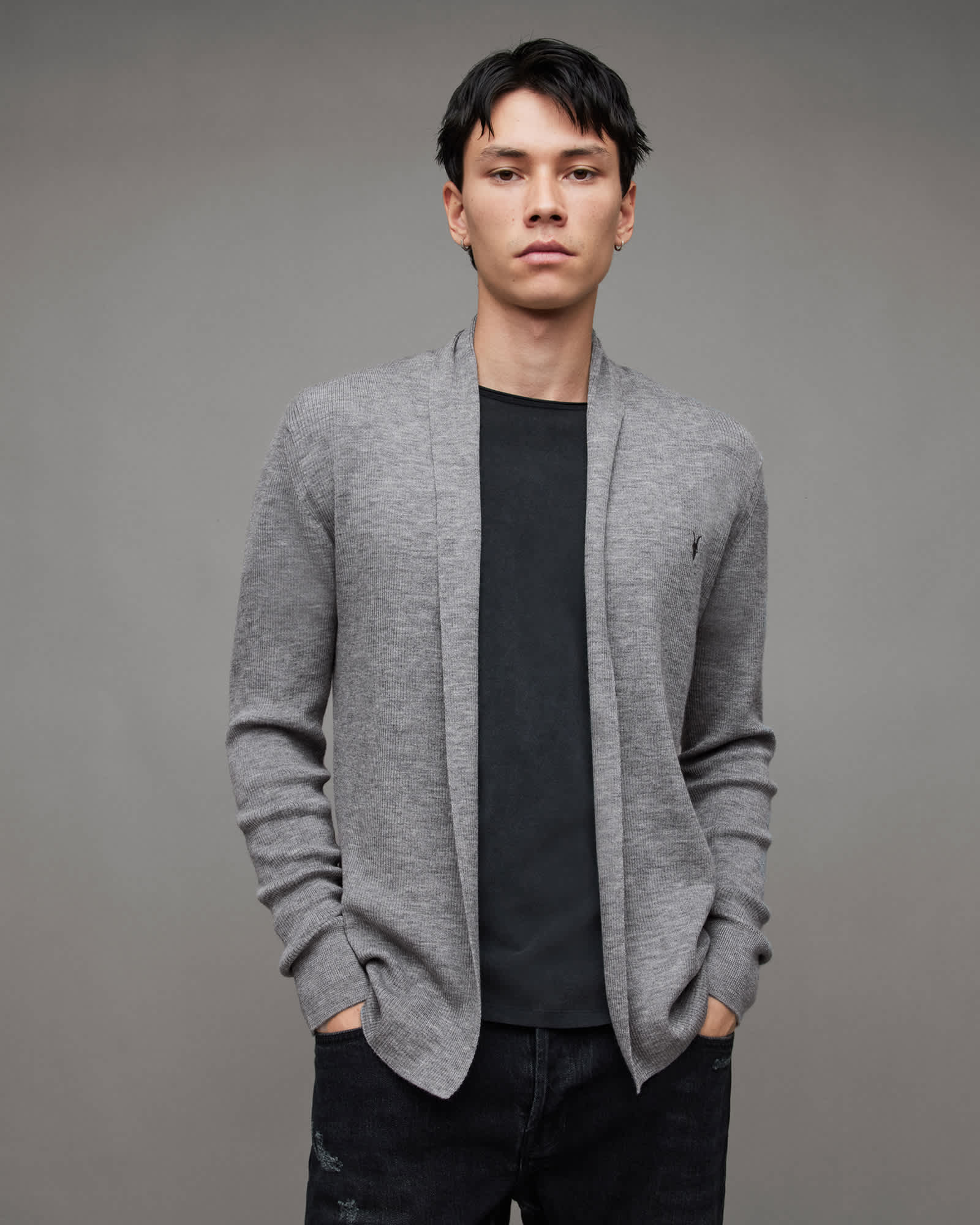 AllSaints Men's Merino Wool Lightweight 