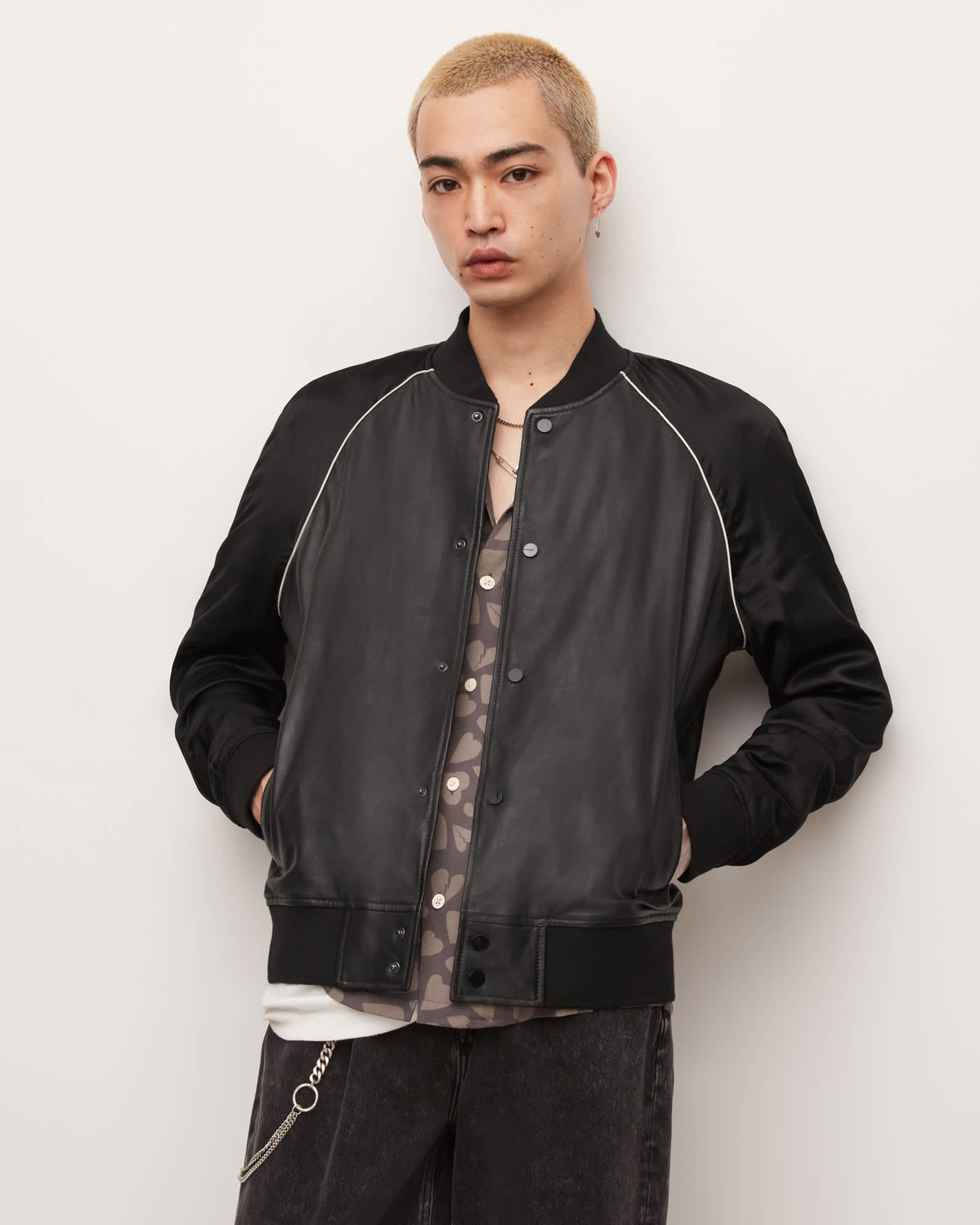 abbot leather bomber jacket