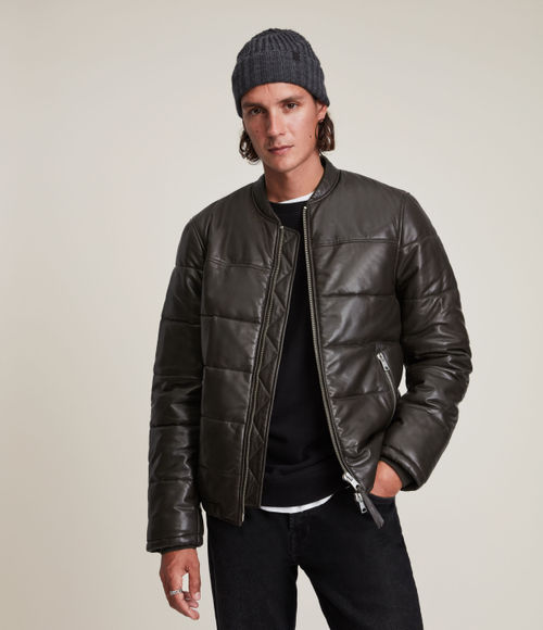 AllSaints Naro Leather Puffer Vest