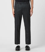 AllSaints Men's Foxley Check Trousers, Dark Grey, Size: 33