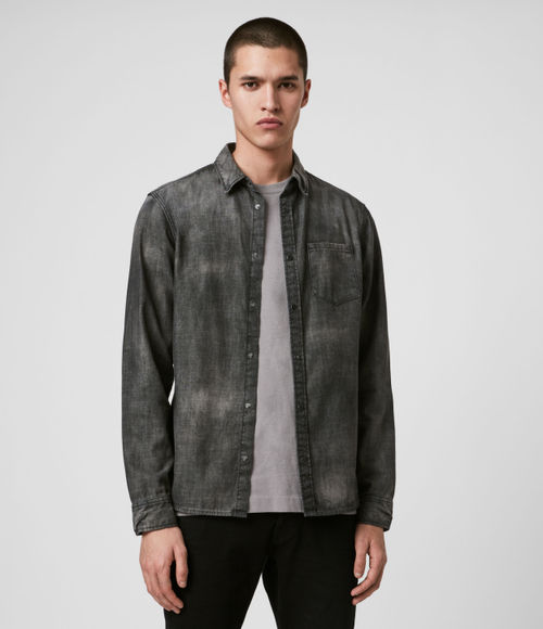 AllSaints 'starburn' Shirt in Black for Men