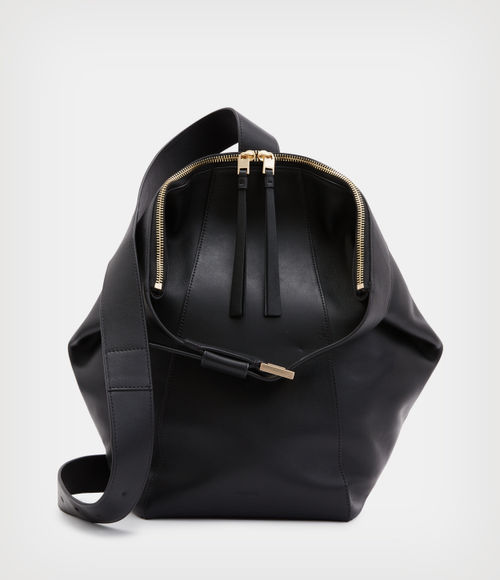 AllSaints Carabiner Leather Backpack Black