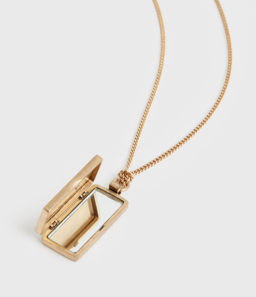 Lyra Cross Gold-Tone Necklace BLACK/WARM BRASS